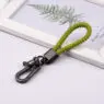 Hand woven rope keychain for men women rotatable luxury leather rope key chains horseshoe buckle car key ring holder accessories