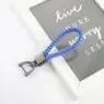 Hand woven rope keychain for men leather car key chain 360 degree rotating horseshoe buckle strong rope leather key rings holder