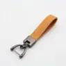 Customizable car key chain luxury genuine leather keychain pure color buckle key ring car accessories gift car keychain