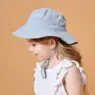 Wholesale plain printed children girl summer cotton custom baby logo sun hat cord blank school with strap kid bucket hat
