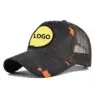 Embroidered woven logo mesh curved eaves shade breathable casual fashion baseball cap hat for men and women