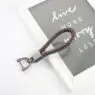 Hand woven rope keychain for men leather car key chain 360 degree rotating horseshoe buckle strong rope leather key rings holder
