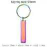 Keychain blank laser engraving stainless steel custom logo creative personality bar rectangle metal keychains promotional gift