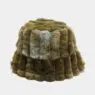Wholesale women winter fluffy fuzzy bucket hat tie dye vertical stripes plush fisherman cap winter warm faux fur bucket hat