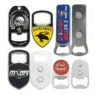 Customized logo cast iron zinc alloy bar blade metal beer soda opener decapsuleur keychain custom bottle opener