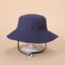 Wholesale plain printed children girl summer cotton custom baby logo sun hat cord blank school with strap kid bucket hat