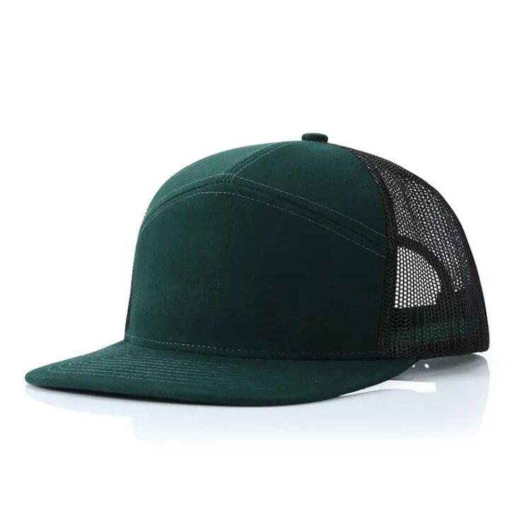 Customized logo richardson 168 cotton trucker hat breathable 7 panel flat brim baseball cap wholesale