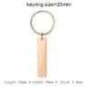 Keychain blank laser engraving stainless steel custom logo creative personality bar rectangle metal keychains promotional gift