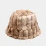 Wholesale women winter fluffy fuzzy bucket hat tie dye vertical stripes plush fisherman cap winter warm faux fur bucket hat