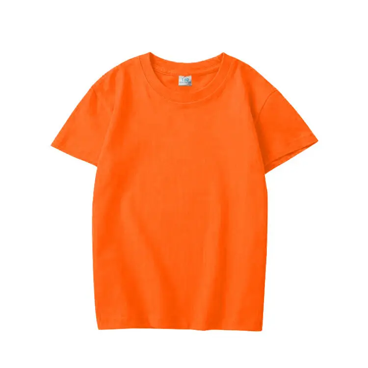100% combed cotton kids tee tshirts screen printed plain blank white baby boys girls t-shirts with logo