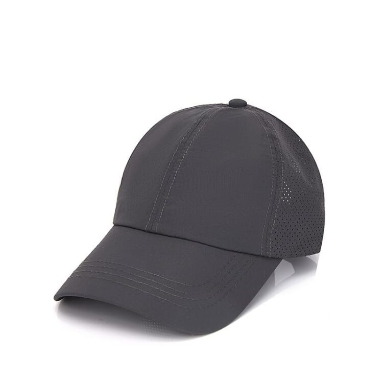 Oem custom 6 panels water resistant laser cut drilled hole baseball cap