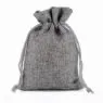 Customized logo promotion linen drawstring gift bag mini candy gift bag linen bag with ribbon