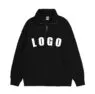 400gsm custom sherpa hoodie men turn down collar 1/4 half zipper sweatshirt blank street wear fleece unisex quarter zip pullover