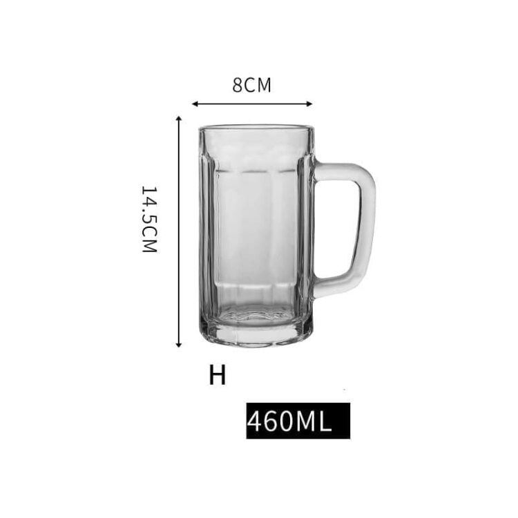 Beer mugs wholesale 500ml 24oz high white quality beer glass mugs with handle beer steins and soft drinks