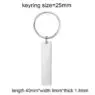 Keychain blank laser engraving stainless steel custom logo creative personality bar rectangle metal keychains promotional gift