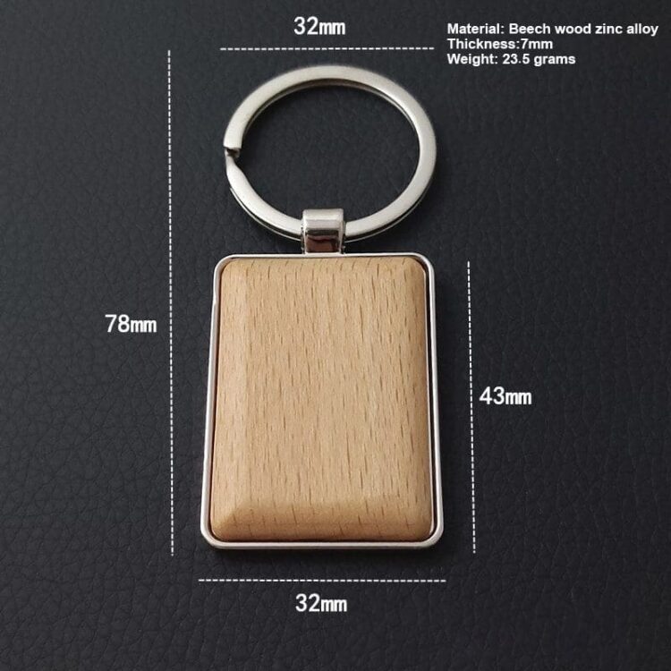 Custom shape wooden keychain engraving logo wooden keyring blank wood keychain logo key chain beech timber gift