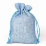 Customized logo promotion linen drawstring gift bag mini candy gift bag linen bag with ribbon