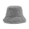 Winter lamb cashmere basin hat wholesale cross border warm bucket hat solid lamb hair bucket hat