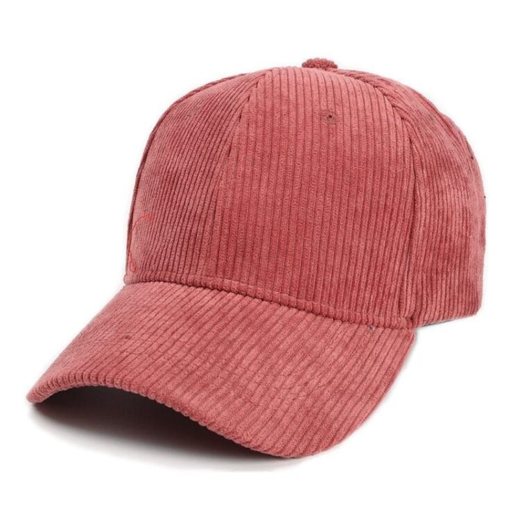Winter warm unisex corduroy cap solid color women men sport baseball cap
