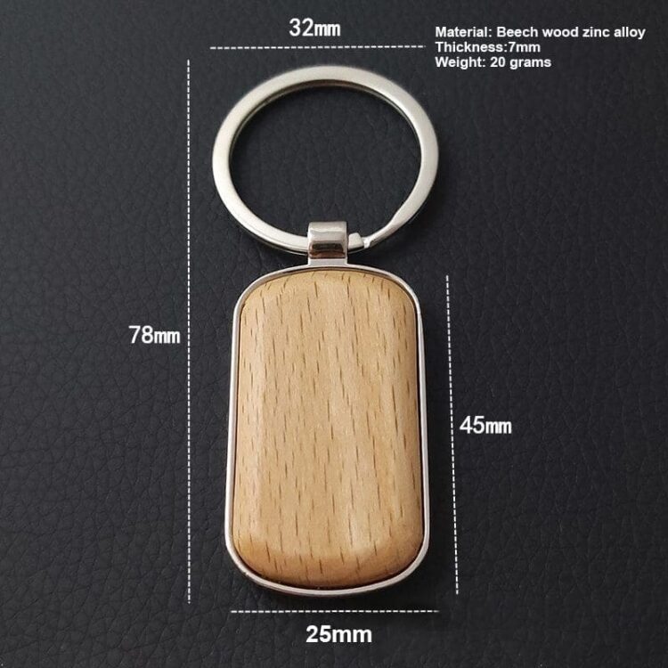 Custom shape wooden keychain engraving logo wooden keyring blank wood keychain logo key chain beech timber gift