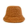Winter lamb cashmere basin hat wholesale cross border warm bucket hat solid lamb hair bucket hat