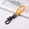 Hand woven rope keychain for men women rotatable luxury leather rope key chains horseshoe buckle car key ring holder accessories