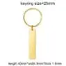 Keychain blank laser engraving stainless steel custom logo creative personality bar rectangle metal keychains promotional gift