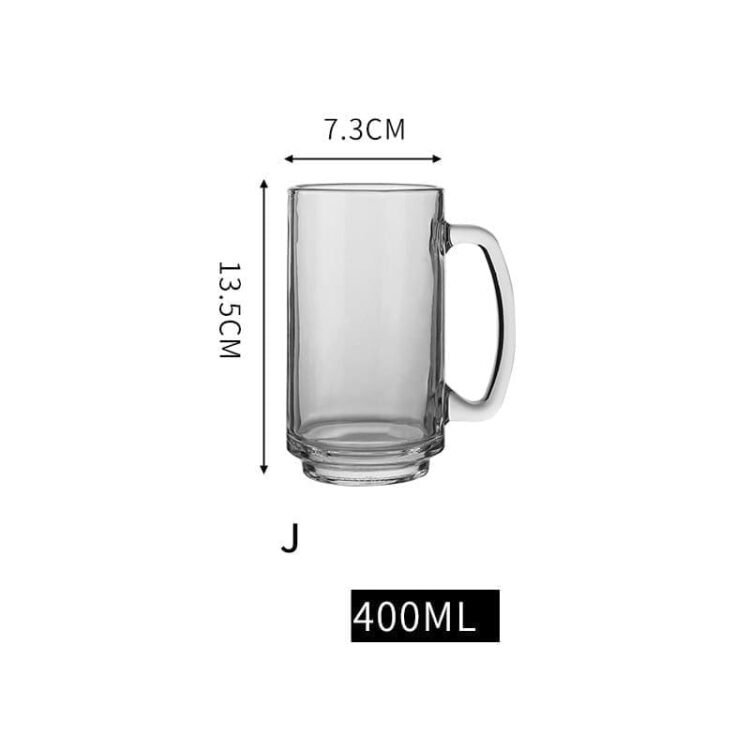 Beer mugs wholesale 500ml 24oz high white quality beer glass mugs with handle beer steins and soft drinks