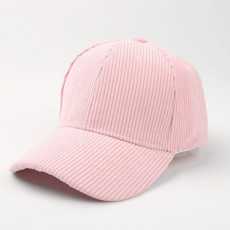 Winter warm unisex corduroy cap solid color women men sport baseball cap