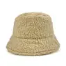 Winter lamb cashmere basin hat wholesale cross border warm bucket hat solid lamb hair bucket hat