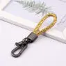 Hand woven rope keychain for men women rotatable luxury leather rope key chains horseshoe buckle car key ring holder accessories