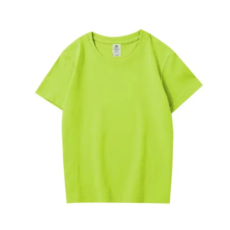 100% combed cotton kids tee tshirts screen printed plain blank white baby boys girls t-shirts with logo