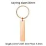 Keychain blank laser engraving stainless steel custom logo creative personality bar rectangle metal keychains promotional gift