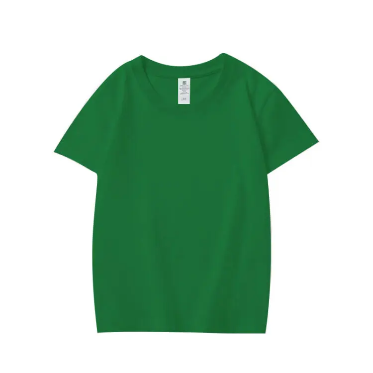 100% combed cotton kids tee tshirts screen printed plain blank white baby boys girls t-shirts with logo