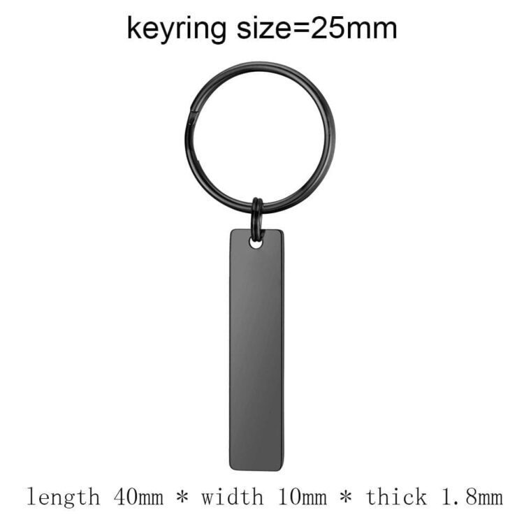 Keychain blank laser engraving stainless steel custom logo creative personality bar rectangle metal keychains promotional gift