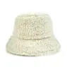 Winter lamb cashmere basin hat wholesale cross border warm bucket hat solid lamb hair bucket hat