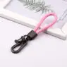 Hand woven rope keychain for men women rotatable luxury leather rope key chains horseshoe buckle car key ring holder accessories