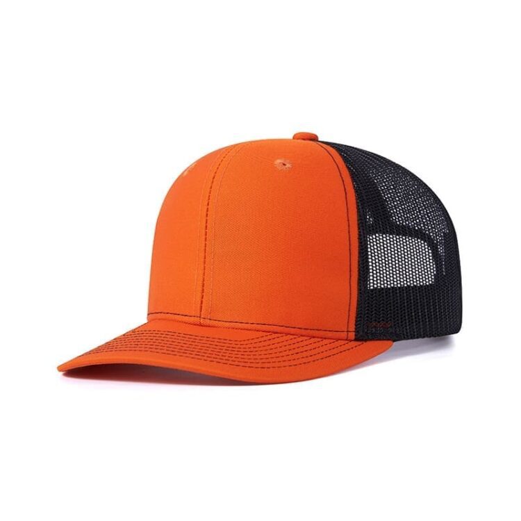 Custom logo 6 panel all colors richardson 112 trucker hats mesh with leather patches camo customized embroidery 2two tone gorras