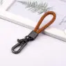 Hand woven rope keychain for men women rotatable luxury leather rope key chains horseshoe buckle car key ring holder accessories