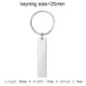 Keychain blank laser engraving stainless steel custom logo creative personality bar rectangle metal keychains promotional gift