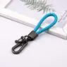 Hand woven rope keychain for men women rotatable luxury leather rope key chains horseshoe buckle car key ring holder accessories