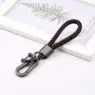 Hand woven rope keychain for men women rotatable luxury leather rope key chains horseshoe buckle car key ring holder accessories