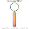 Keychain blank laser engraving stainless steel custom logo creative personality bar rectangle metal keychains promotional gift