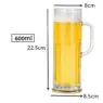Beer mugs wholesale 500ml 24oz high white quality beer glass mugs with handle beer steins and soft drinks