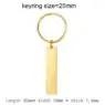 Keychain blank laser engraving stainless steel custom logo creative personality bar rectangle metal keychains promotional gift