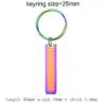 Keychain blank laser engraving stainless steel custom logo creative personality bar rectangle metal keychains promotional gift