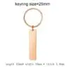 Keychain blank laser engraving stainless steel custom logo creative personality bar rectangle metal keychains promotional gift