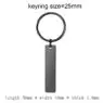 Keychain blank laser engraving stainless steel custom logo creative personality bar rectangle metal keychains promotional gift