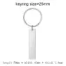 Keychain blank laser engraving stainless steel custom logo creative personality bar rectangle metal keychains promotional gift