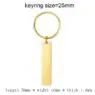 Keychain blank laser engraving stainless steel custom logo creative personality bar rectangle metal keychains promotional gift
